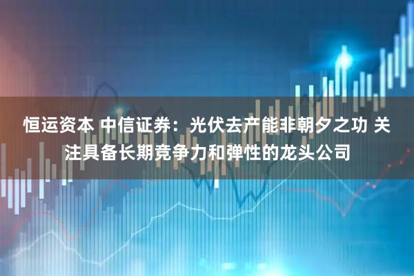 恒运资本 中信证券：光伏去产能非朝夕之功 关注具备长期竞争力和弹性的龙头公司