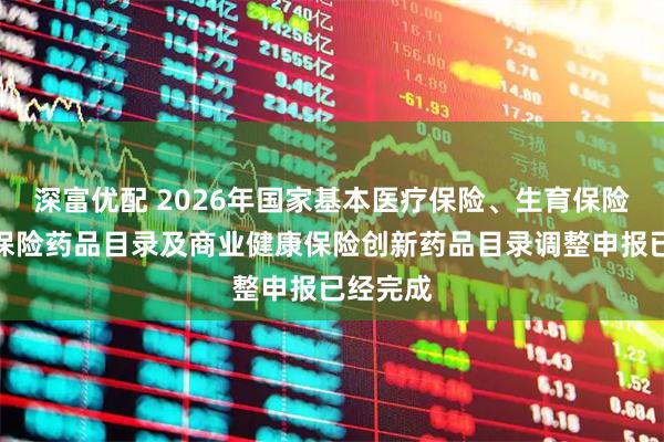 深富优配 2026年国家基本医疗保险、生育保险和工伤保险药品目录及商业健康保险创新药品目录调整申报已经完成